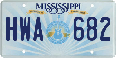 MS license plate HWA682
