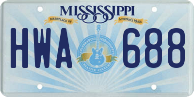 MS license plate HWA688