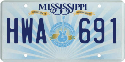 MS license plate HWA691