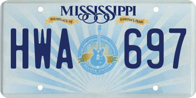 MS license plate HWA697