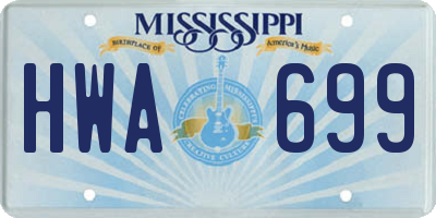 MS license plate HWA699
