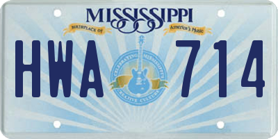 MS license plate HWA714