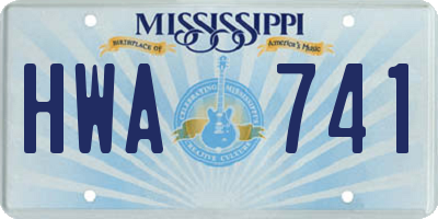 MS license plate HWA741
