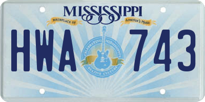MS license plate HWA743