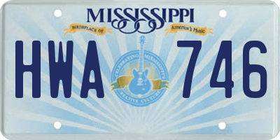 MS license plate HWA746