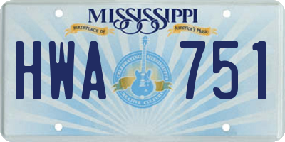 MS license plate HWA751
