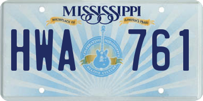 MS license plate HWA761