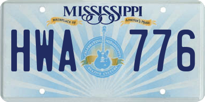 MS license plate HWA776