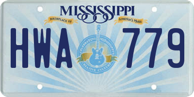 MS license plate HWA779