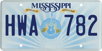MS license plate HWA782