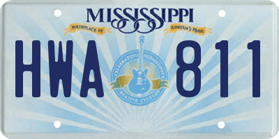 MS license plate HWA811