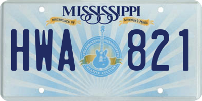 MS license plate HWA821