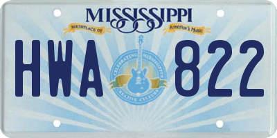 MS license plate HWA822