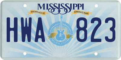 MS license plate HWA823
