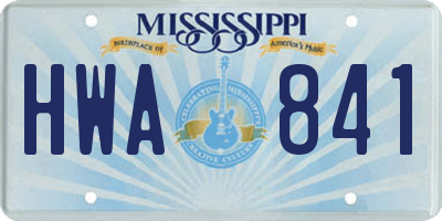 MS license plate HWA841