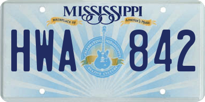 MS license plate HWA842