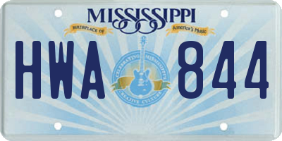MS license plate HWA844