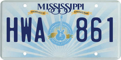 MS license plate HWA861