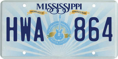 MS license plate HWA864