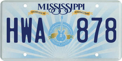 MS license plate HWA878