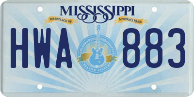 MS license plate HWA883