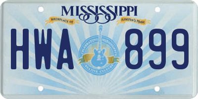 MS license plate HWA899