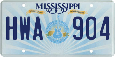 MS license plate HWA904