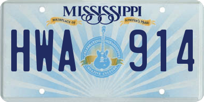 MS license plate HWA914
