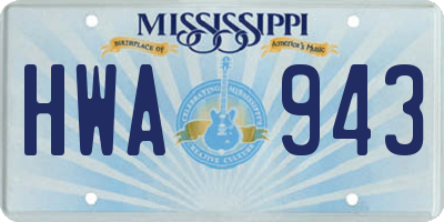 MS license plate HWA943