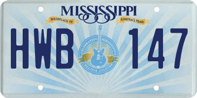 MS license plate HWB147