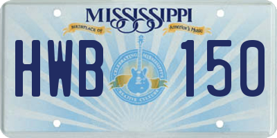 MS license plate HWB150