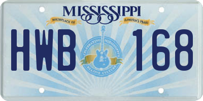 MS license plate HWB168