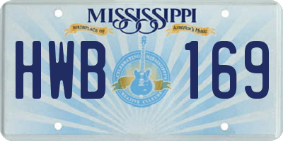 MS license plate HWB169
