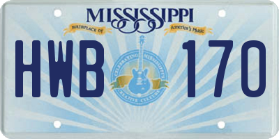 MS license plate HWB170