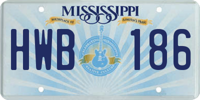 MS license plate HWB186