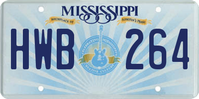 MS license plate HWB264