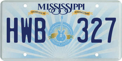 MS license plate HWB327