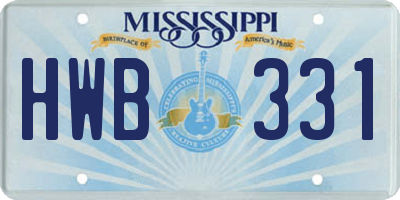 MS license plate HWB331