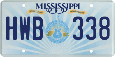 MS license plate HWB338
