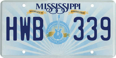 MS license plate HWB339