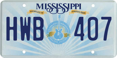 MS license plate HWB407