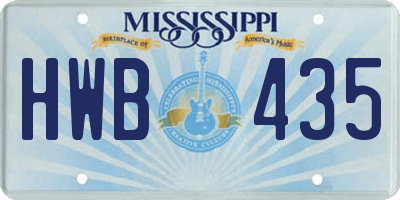 MS license plate HWB435