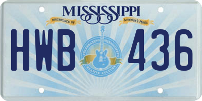 MS license plate HWB436