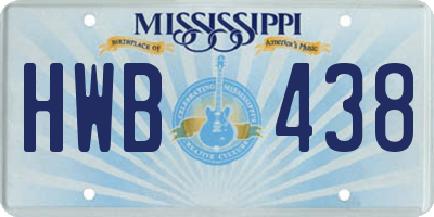 MS license plate HWB438