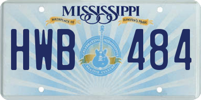 MS license plate HWB484