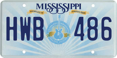 MS license plate HWB486