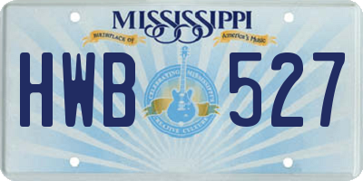 MS license plate HWB527