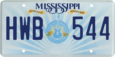 MS license plate HWB544
