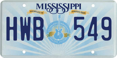 MS license plate HWB549