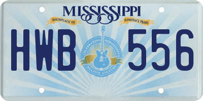 MS license plate HWB556